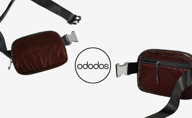 Ododos maroon crossbody bag with adjustable strap, multiple compartments, and sleek design for convenience and style.