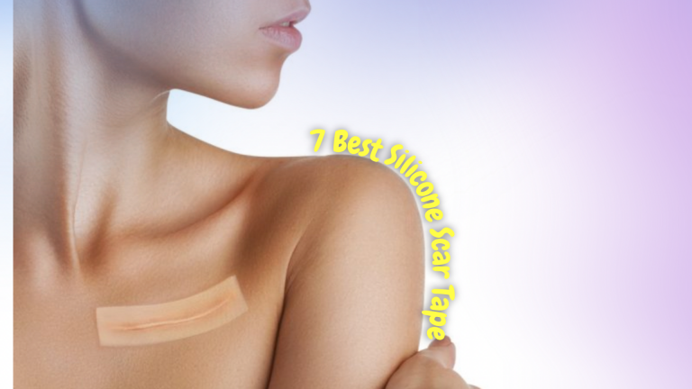 A close-up image of a woman wearing silicone scar tape on her chest, promoting the best silicone scar tape options for scar treatment.