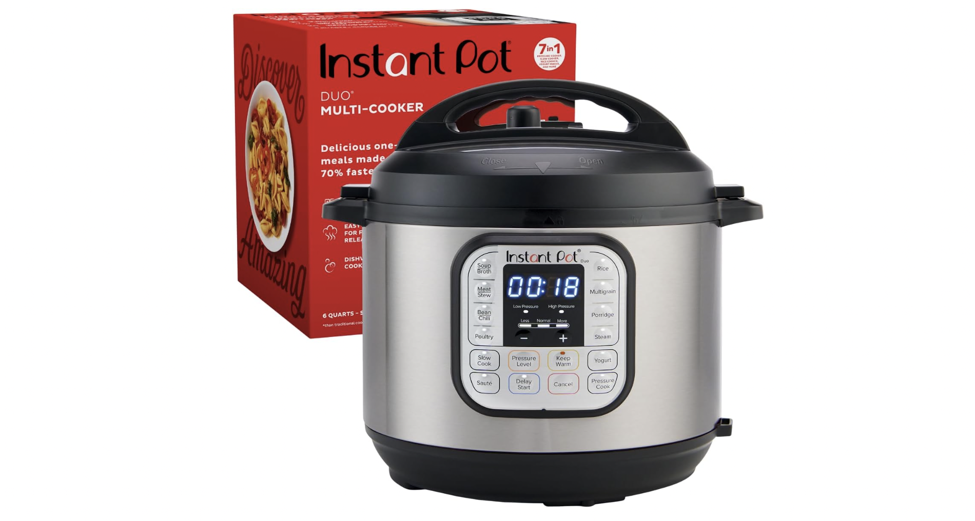 Instant Pot Duo 7-in-1 Multi-Cooker with Easy-Read Display and One-Touch Programs